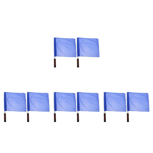 8Pcs Blue Referee Flags Durable Cloth Hand Signals for Sports Training 2