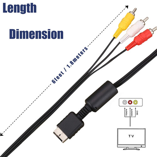 PS1PS2PS3AV RCA-kabel 1,8 m 1
