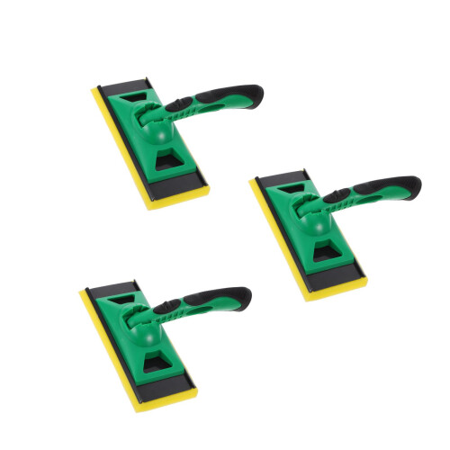 3Pcs Green Floor Cleaning Brushes Flat Pad Ergonomic Handle for Home 1