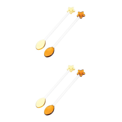 4Pcs Novelty Glass Serving Spoons Bar Coffee Stirring Tools 1