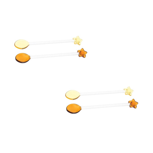 4Pcs Novelty Glass Serving Spoons Bar Coffee Stirring Tools 2