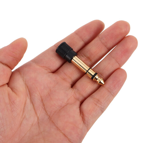 Forgyldt 3,5 mm hun- til 6,35 mm jack-adapter 2