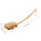 Beige Bath Body Brush with Curved Bamboo Handle Exfoliating Use 2