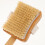 Beige Bath Body Brush with Curved Bamboo Handle Exfoliating Use 4