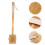Beige Bath Body Brush with Curved Bamboo Handle Exfoliating Use 6