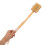 Beige Bath Body Brush with Curved Bamboo Handle Exfoliating Use 7