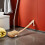 Beige Bath Body Brush with Curved Bamboo Handle Exfoliating Use 11