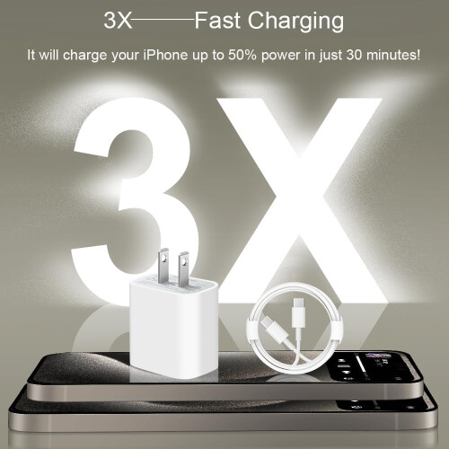 Φορτιστής τοίχου USB-C 20W με καλώδιο 6 ποδιών 1