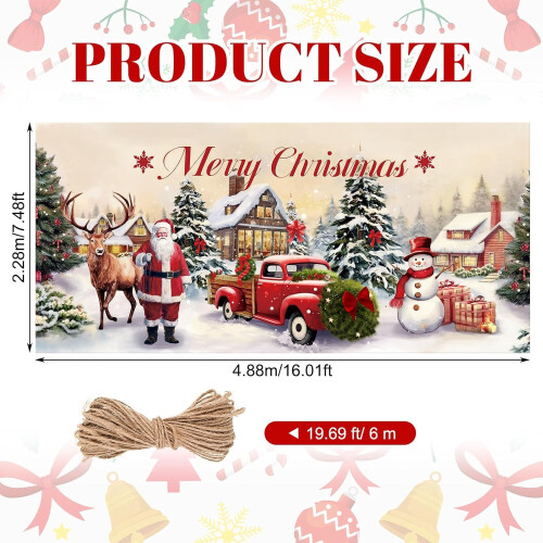 Weihnachtliche Garagentorabdeckung 7,5 x 16 Fuß Polyester 1