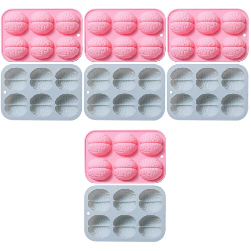 8Pcs Flexible Silicone Brain Shape Chocolate and Candy Baking Molds 1