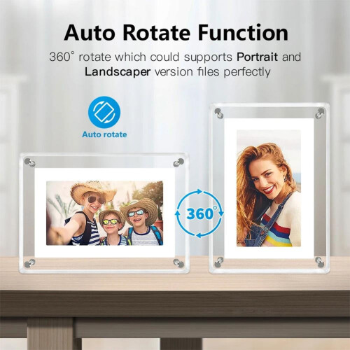 Porta-retratos digital de 5 polegadas em acrílico, 4 GB, 1200 mAh 1