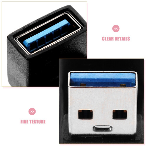 USB-A rätvinklig adapter 90, 10 Gbps, 2-pack 1