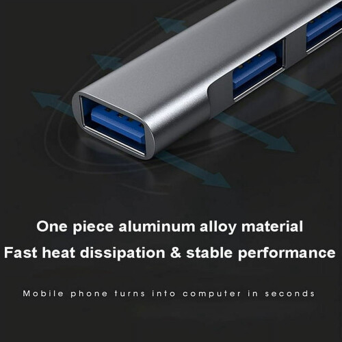 USB 3.0-hub met 4 poorten, slanke aluminium mini-versie 2