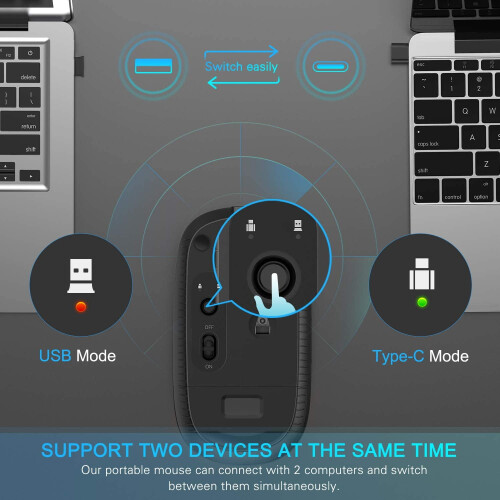 Mouse sem fio Type-C para MacBook e Windows 1