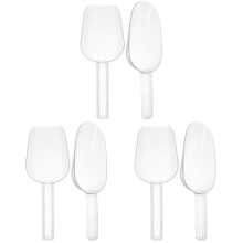 6Stk Weiße Plastik Küchenlöffel - Und Mehlschaufel Robust
