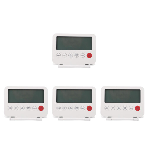 4Pcs Ultrathin White Plastic Digital Alarm Clock with Night Light 1