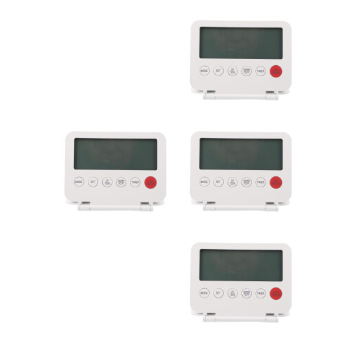 4Pcs Ultrathin White Plastic Digital Alarm Clock with Night Light 2