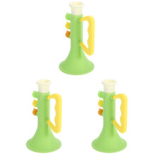 3Pcs Green Plastic Horn Noisemaker Toys for Party Fun Musical Trumpet