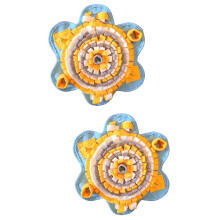 2Pcs Yellow Dog Slow Feeder Sniff Mat Cloth Easy Clean Feeding Pad