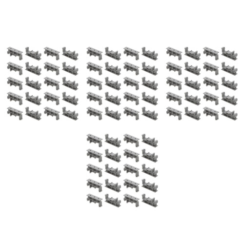 80Pcs Grey Plastic Din Rail Carrier Clips Reliable Rail Fasteners