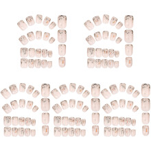 5Sets Assorted Color Fake Nails Kit Wearable Manicure False Nail Tips