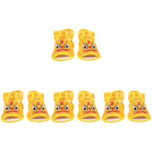 4Pairs Yellow Baby Walking Shoes Soft Silk Toddler Indoor Shoes