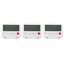 3Pcs Compact White Plastic Digital Alarm Clock for Home and Travel