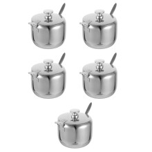 5Pcs Stainless Steel Sugar Canisters for Spice Storage