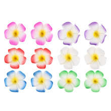 3Pcs Plumeria Hair Clips Foam Hawaiian Flower Accessories for Girls