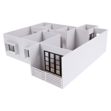 1Set Kids White Apartment Model Made of Abs+acrylic Material
