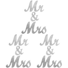 3Sets Silver Mr and Mrs Wood Sign Romantic Wedding Table Decoration