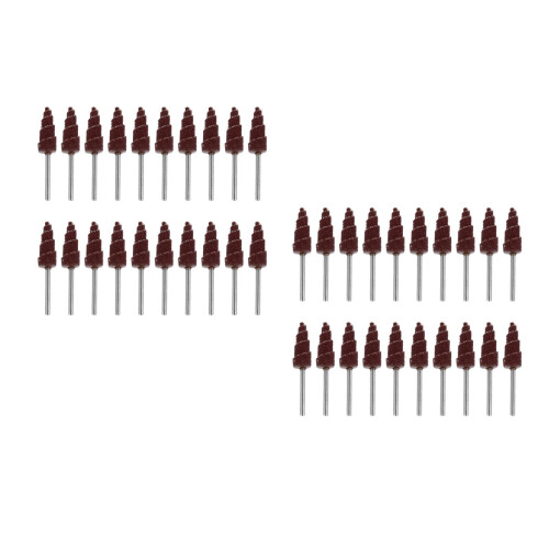 40Pcs Brown Conical Flap Wheel Sanding Polishing Deburring Rotary Tool