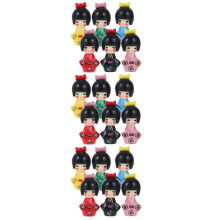 18Pcs Lovely PVC Japanese Kimono Doll Handicraft for Family Decoration