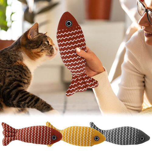 Cat Toys Fish Catnip Durable Interactive Kicker 1