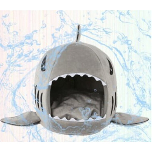 Κρεβατάκι Σκύλου Cartoon Shark – Βελούδινη Ζεστή Φωλιά για Όλες τις Εποχές 1
