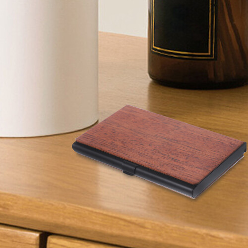 À Cartes De Visite En Aluminium Marron Compacte Portable 2