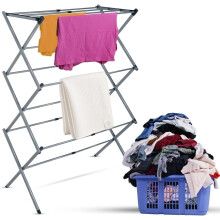 7.5m Extendable 3-Tier Clothes Airer | Grey Indoor Dryer