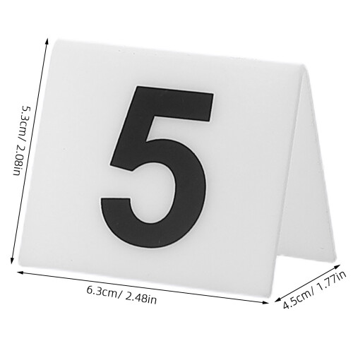 25Pcs Acrylic Table Number Signs 1-25 White Rounded Edges for Parties 1