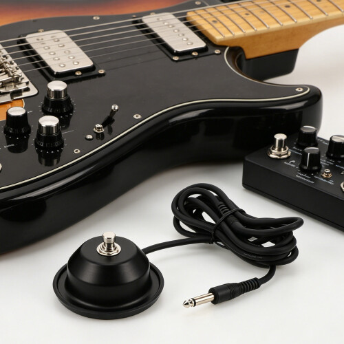 Pédale De Commande Guitare Bouton Simple Robuste Noire 2