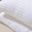 Polyester kussen, zacht, wit gestreept, standaardformaat 1