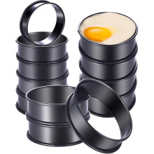 12 cercles à muffins anglais en acier inoxydable de 8 cm (3,15 pouces)
