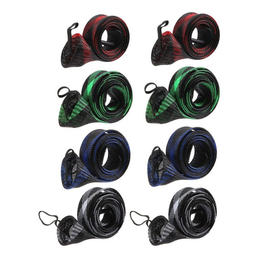 8-pack flätade PET-spöhylsor 170 cm