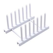 Estante para cucharas y tapas de ollas, blanco/gris