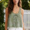 Womens Sleeveless Tie Front Tank Top Lace Trim Button-Black M 6