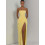 Pleated Formal Evening Gown Side Slit Design-light blue L 7