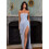 Strapless Bridesmaid Dresses Elegant Ruffle Slit-light yellow L 3