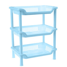 Estantería de almacenamiento de plástico de 3 niveles – Rectangular, de pie