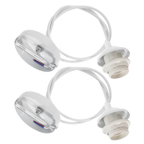Vintage white iron pendant ceiling light 2-pack