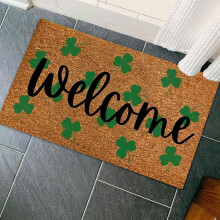 Tapete de boas-vindas em poliéster para festival irlandês.