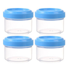 Set di 4 vasetti di plastica trasparente da 35 ml per salse.